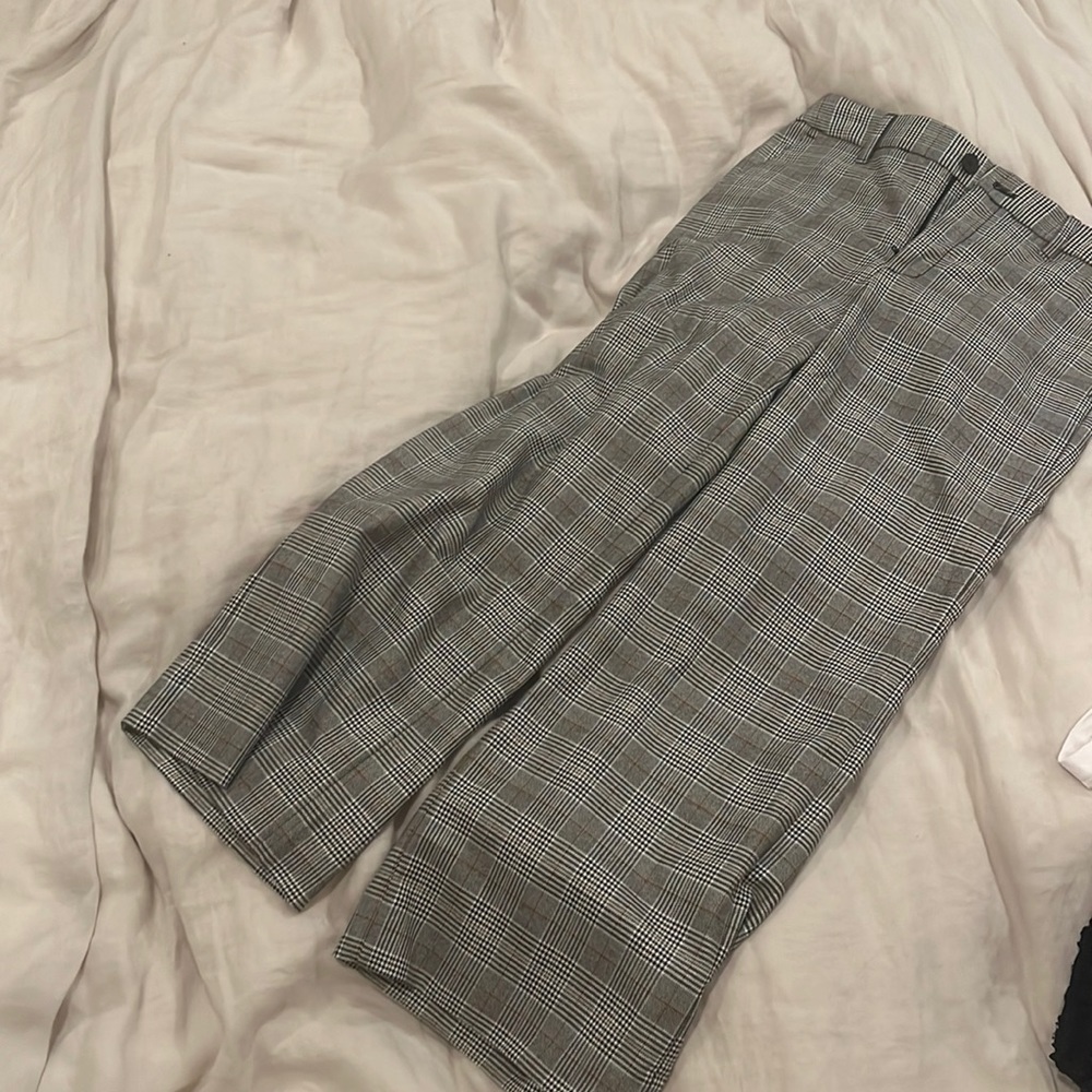 Wide leg work pants with cute print